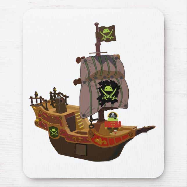Tapis De Souris Pirate Andy sur un bateau (Devant)