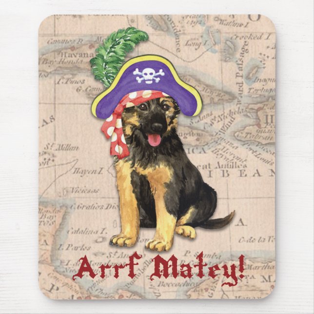 Tapis De Souris Pirate berger allemand (Devant)