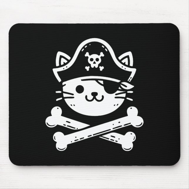 Tapis De Souris Pirate Chat Crossbones Amoureux de les chats Chats (Devant)