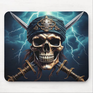 Tapis De Souris Pirate crâne avec épées Mousepad
