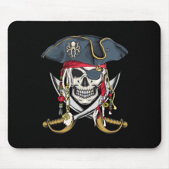 Tapis De Souris Pirate Crâne Halloween Petits garçons Filles Enfan (Devant)