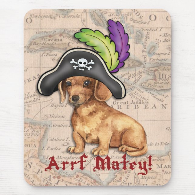Tapis De Souris Pirate de teckel (Devant)