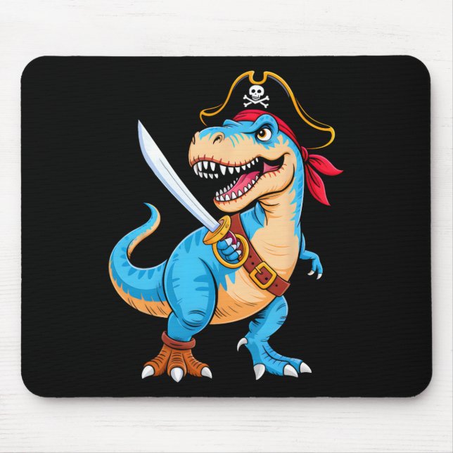 Tapis De Souris Pirate Dinosaur T Rex Boys Kids Funny Halloween Co (Devant)