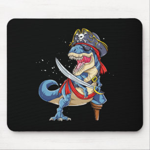 Tapis De Souris Pirate Dinosaure T Rex Jolly Roger Halloween Drôle