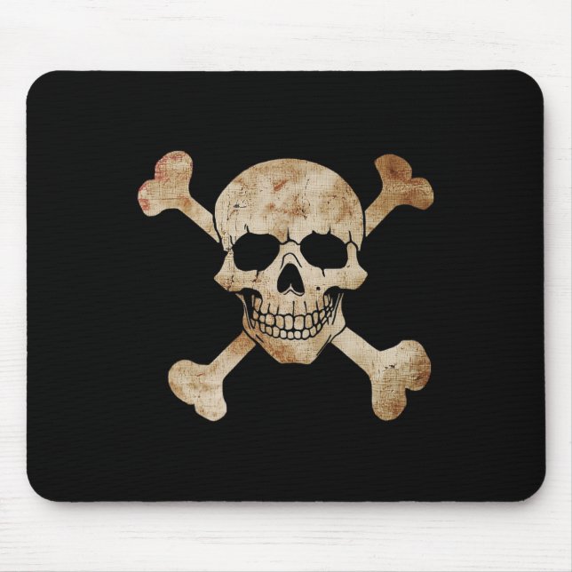 Tapis De Souris Pirate Drapeau Crâne Et Crossbones Squelette Graph (Devant)