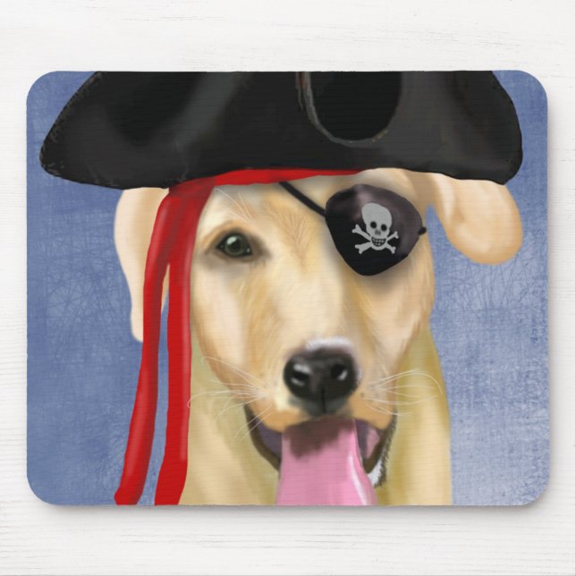 Tapis De Souris Pirate du Labrador jaune (Devant)