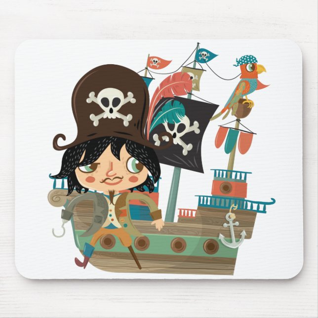 Tapis De Souris Pirate et bateau de pirate (Devant)