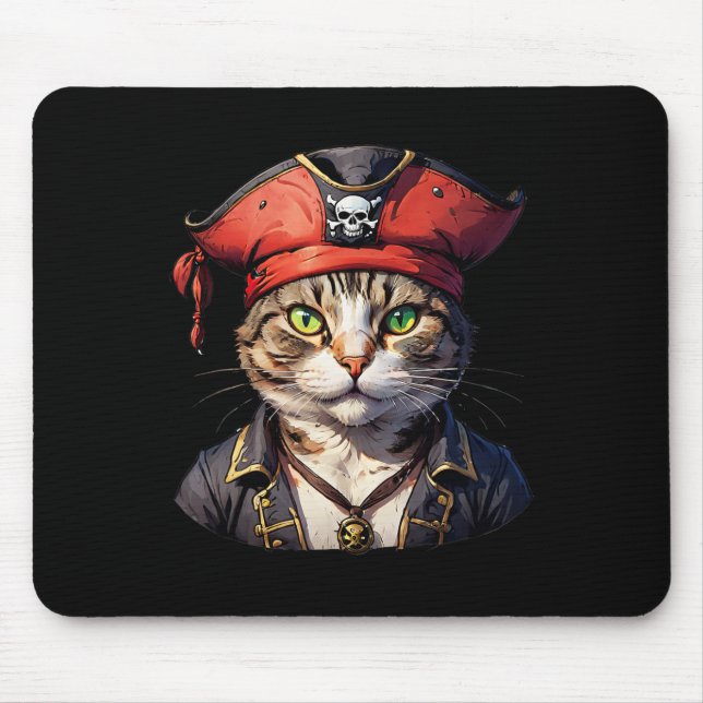 Tapis De Souris Pirate Et Chat Le Boucanier Feline (Devant)