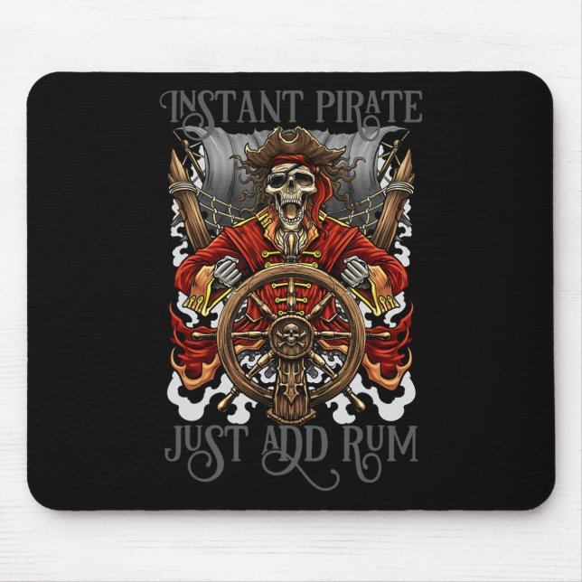 Tapis De Souris Pirate Instantané Ajouter Juste Rum Halloween Crui (Devant)