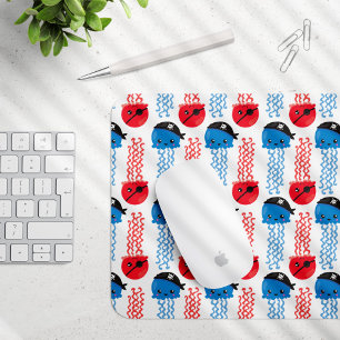 Tapis De Souris Pirate Jellyfish, Motif de méduses, Sea Animaux