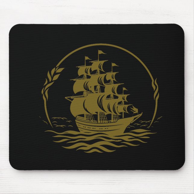 Tapis De Souris Pirate Ship Ocean World Wonder Adventure Vector (Devant)