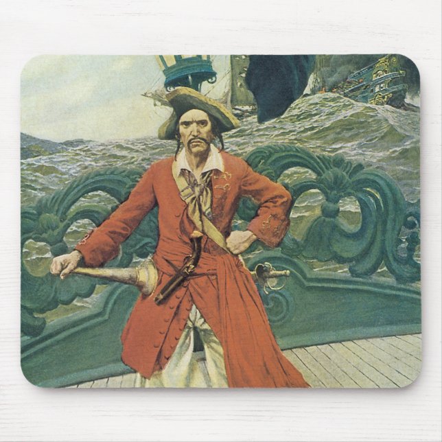 Tapis De Souris Pirates d'antan, Capitaine Keitt par Howard Pyle (Devant)