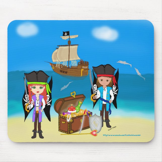 Tapis De Souris Pirates et trésor utilisation Mousepad (Devant)
