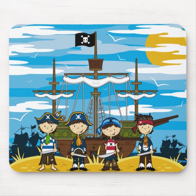 Tapis De Souris Pirates mignons Mousepad (Devant)