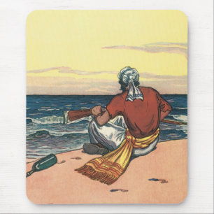 Tapis De Souris Pirates Vintage, Abandonnés sur une Île Déserte
