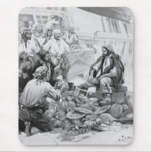 Tapis De Souris Pirates Vintage Comptant leurs Trésors et Butin