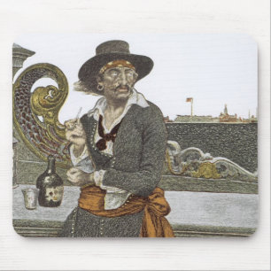 Tapis De Souris Pirates Vintage, Kidd sur le pont de l'Adventure G