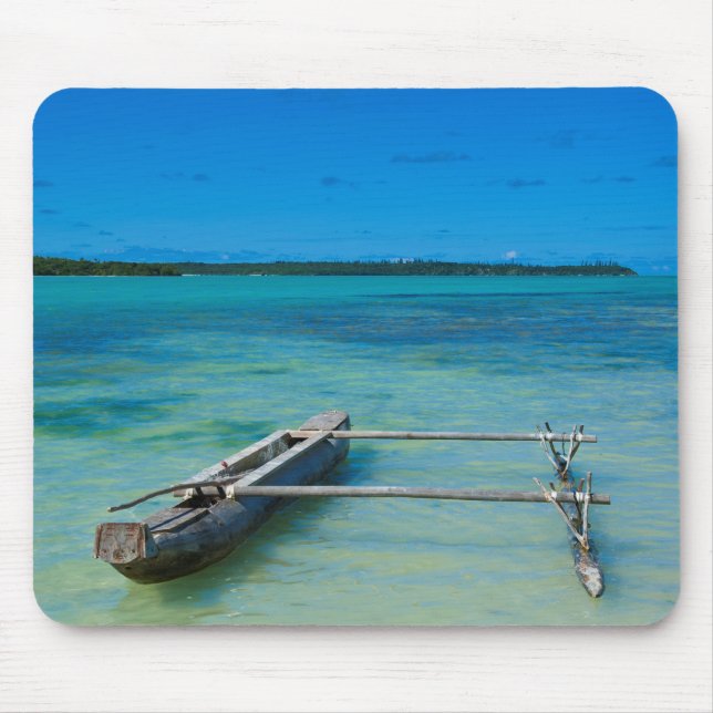 Tapis De Souris Pirogue à balancier dans un océan peu profond (Devant)