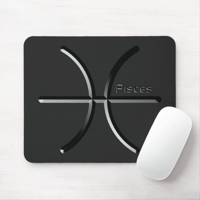 Tapis De Souris PISCES, Conception abstraite du signe zodiaque, T- (Avec souris)