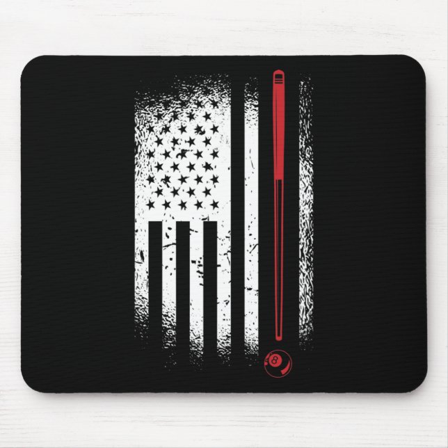 Tapis De Souris Piscine graphique rétro Billard Snooker Billard Cu (Devant)