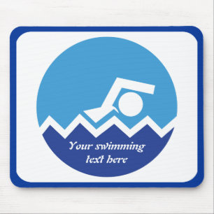 Tapis De Souris Pismming venin, swimmer on blue circle custom