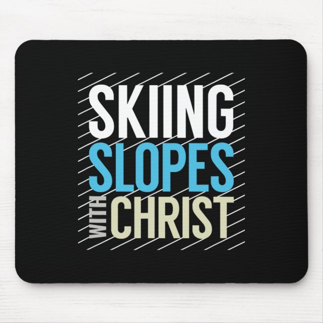 Tapis De Souris Pistes De Ski Avec Jésus (Devant)