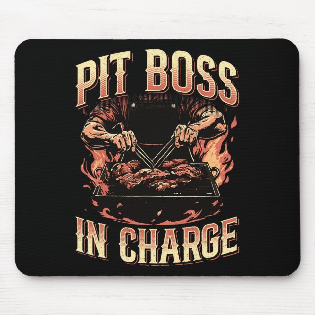 Tapis De Souris Pit Boss En Charge Bbq Grill Masters Pitmaster Mea (Devant)