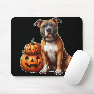 Tapis De Souris Pitbull avec Citrouilles d'Halloween