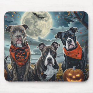 Tapis De Souris Pitbull Halloween Éffrayant