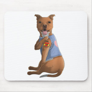 Tapis De Souris Pitbull I Love Maman Tattoo Chien Chemise Drôle Mè