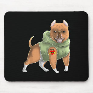 Tapis De Souris Pitbull I Love Maman Tattoo Chien Chemise Drôle Mè