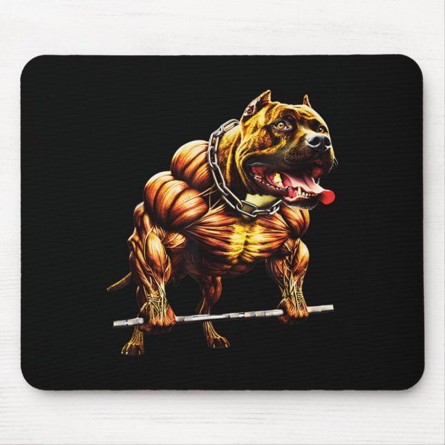 Tapis De Souris Pitbulle musculaire Levant Bête Gym Animal Str (Devant)