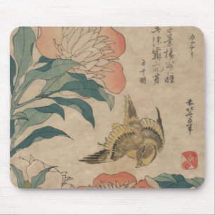 Tapis De Souris Pivoine et canari de Hokusai