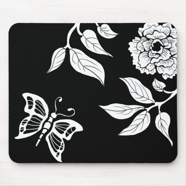 Tapis De Souris Pivoine et papillon (Devant)