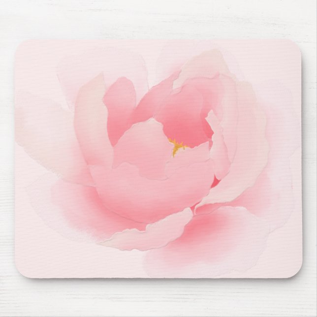 Tapis De Souris Pivoine rose-clair florale d'aquarelle (Devant)