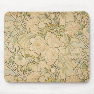 Tapis De Souris Pivoines de Mousepad Alphonse Mucha