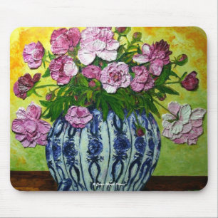 Tapis De Souris Pivoines roses dans un vase Mousepad