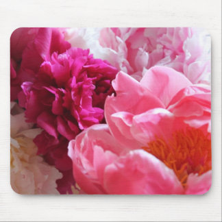 Tapis De Souris Pivoines roses et blanches en fleur - Mousepad