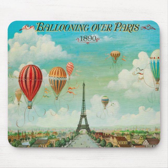 Tapis De Souris PixDezines ballons vintages/eiffel/paris (Devant)
