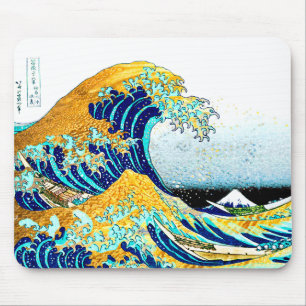 Tapis De Souris PixDezines Vintage, grande vague, Hokusai 葛 飾 北 斎