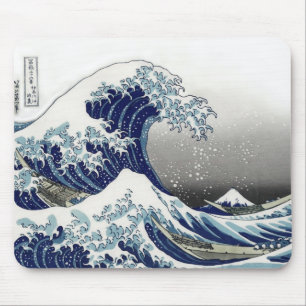 Tapis De Souris PixDezines Vintage, grande vague, Hokusai 葛 飾 北 斎
