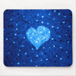 Tapis De Souris Pixel Art Blue Heart Retro Gamer Love