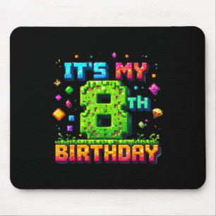 Tapis De Souris Pixel coloré Anniversaire It ' ; s Mon 8e anniv