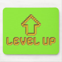 Tapis de souris Pixel Level Up Joueur Rétro