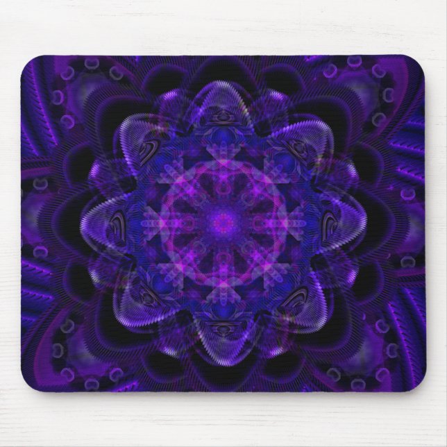 Tapis De Souris Pixel UV pourpre foncé de fractale en spirale de (Devant)