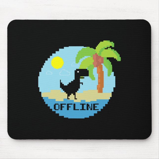 Tapis De Souris Pixelated Dinosaur Vacation Tech Enthusiasts Coder (Devant)