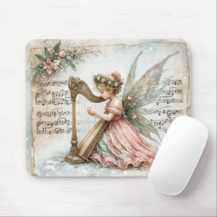 Tapis De Souris Pixie Fairy Jouer une harpe