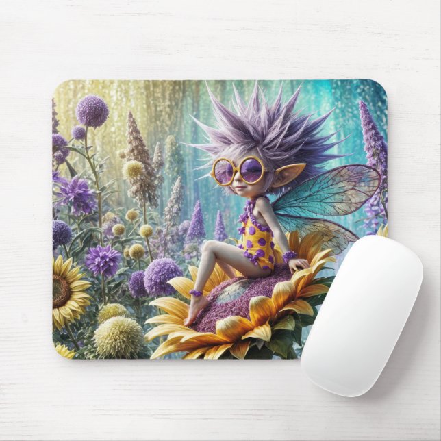 Tapis De Souris Pixie Fairy sur un tournesol (Avec souris)