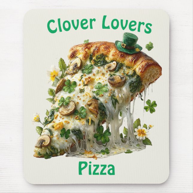 Tapis De Souris Pizza Amoureux de Trèfle St. Patrick (Devant)