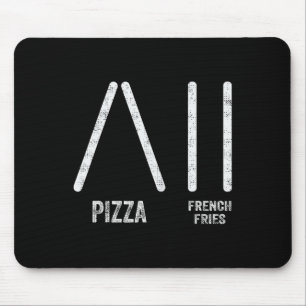 Tapis De Souris Pizza et frites à la mode ski - Ski drôle en